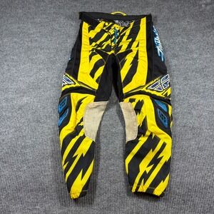 Fly Racing Pants Men's 30 Kinetic Motocross Yellow Black Bolt Dirt Bike Gear